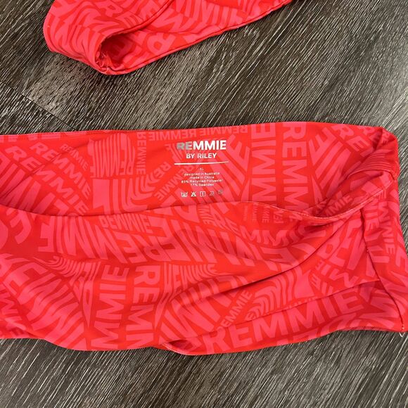 🍉 NWT Remmie by Riley Crossed Bandeau Bikini‎ Top Watermelon Pink Size XL Plus - Picture 4 of 7